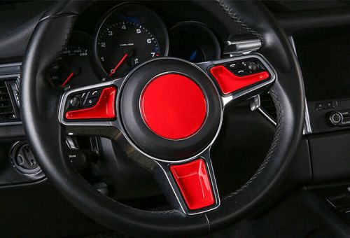 Inner Steering Wheel Cover Decor Trim Fit For Porsche Macan 2015-2021 Bright Red, US $94.95, image 2