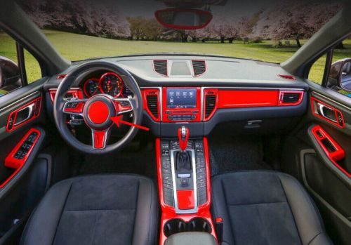 Inner Steering Wheel Cover Decor Trim Fit For Porsche Macan 2015-2021 Bright Red, US $94.95, image 5