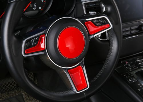 Inner Steering Wheel Cover Decor Trim Fit For Porsche Macan 2015-2021 Bright Red, US $94.95, image 8