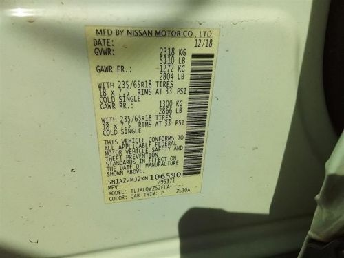 2015-2023 Nissan Murano Driver Left Steering Wheel Air Bag Airbag From 11/01/15, US $350.00, image 3