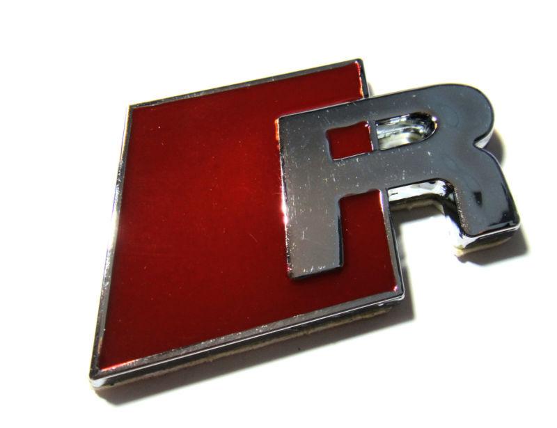 New vw golf gti r logo rear chrome metal emblem decal badge 3m sticker red