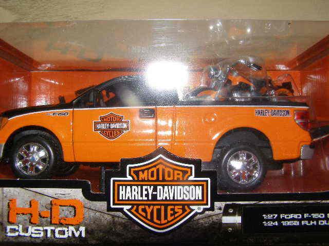 Harley '10 ford f-150  stx pickup '58 duo glide - black & orange - 1:27