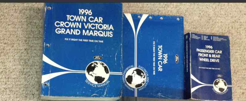 1996 lincoln town car service shop manual set oem 96 w ewd & specs book 3 