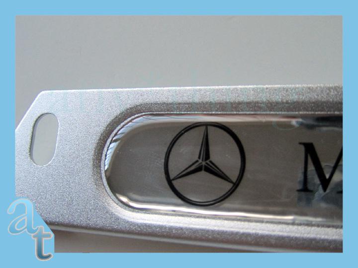 Sell SILVER MERCEDES BENZ LICENSE PLATE FRAME CHROME ALUMINUM 4 HOLE