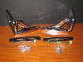 Classic hot rod muscle car chrome oblong restoration mirror pair - new universal