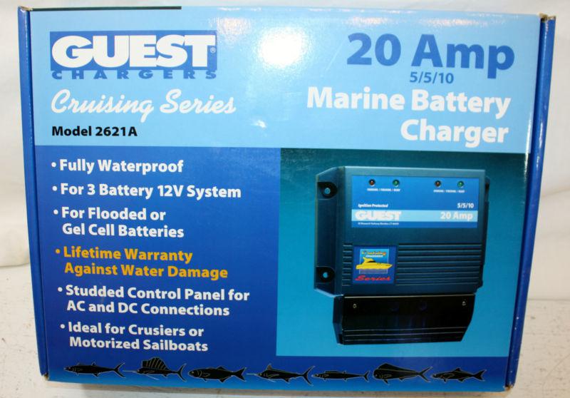 Guest charger 20 amp marine battery charger waterproof fast free ship to us 48