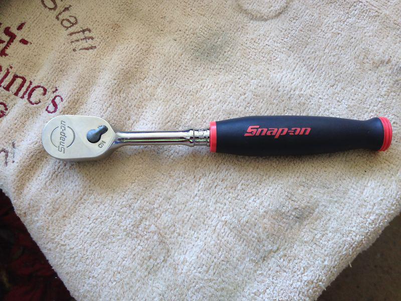 Snap on tools 1/4" dr ratchet soft red long handle sealed head 6-3/4" long