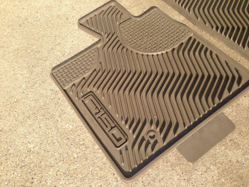 Ford f-150 tan rubber floor mats oem w/logo nice 05 06 07 08