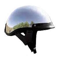 E8991 skid lid traditional half helmet in chrome - md