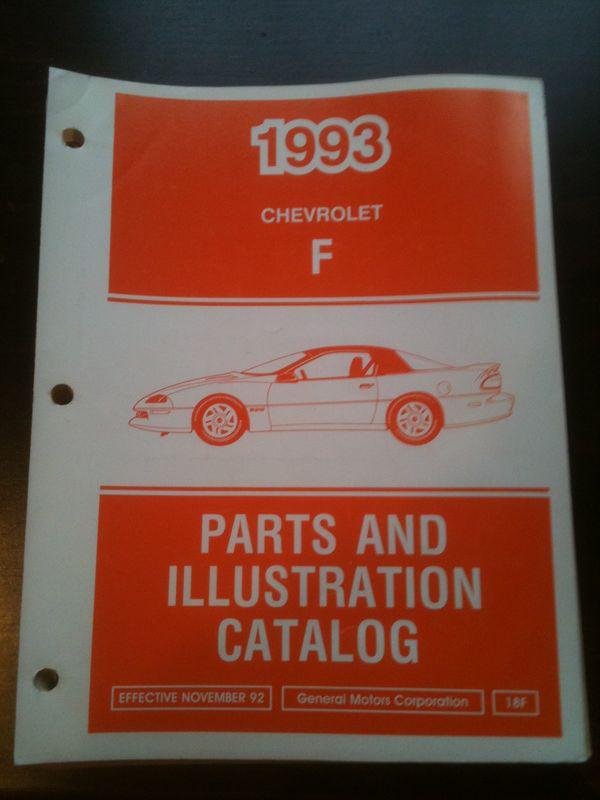 1993 chevrolet camaro parts and illustration manual 