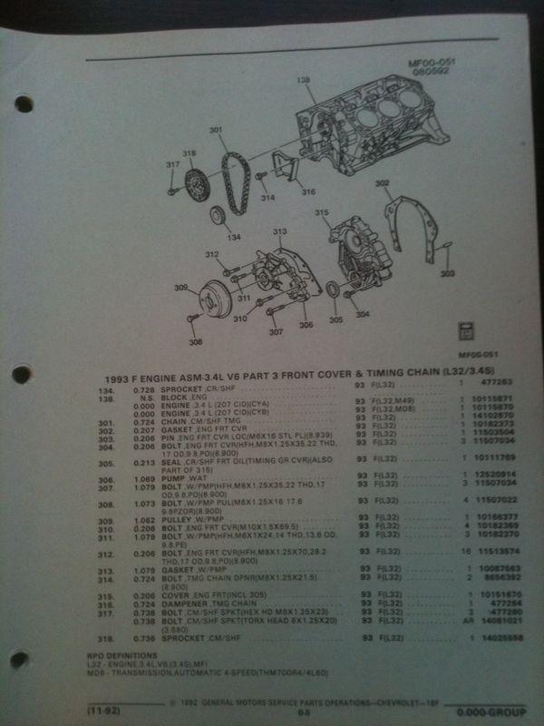 Sell 1993 Chevrolet Camaro Parts and Illustration Manual in Woodinville