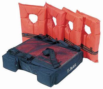 Kwik tek t-bag t-top & bimini top storage pack holds 4 type ii vests