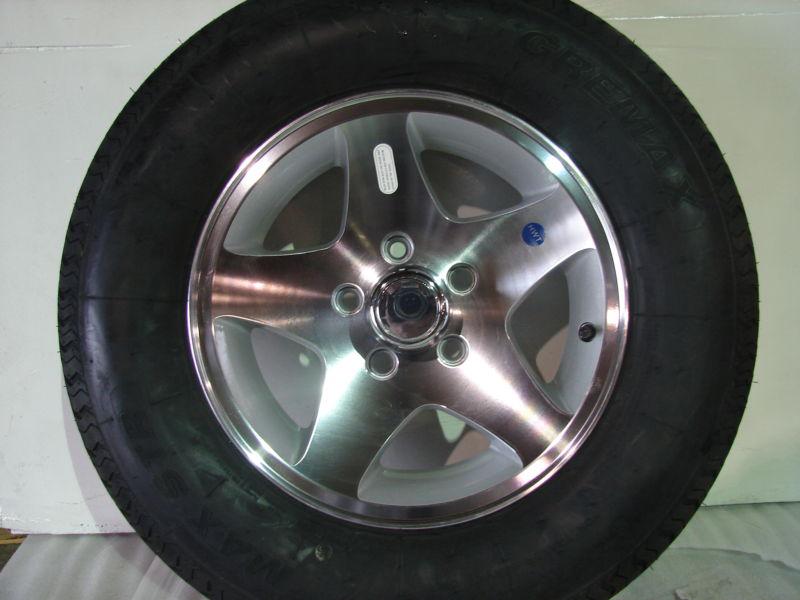 14" 5 lug aluminum trailer wheels with tires hi223 205/75r14