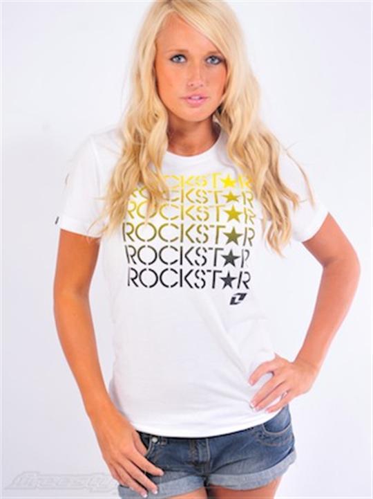 New from rockstar one industries womens picasa tshirt white medium