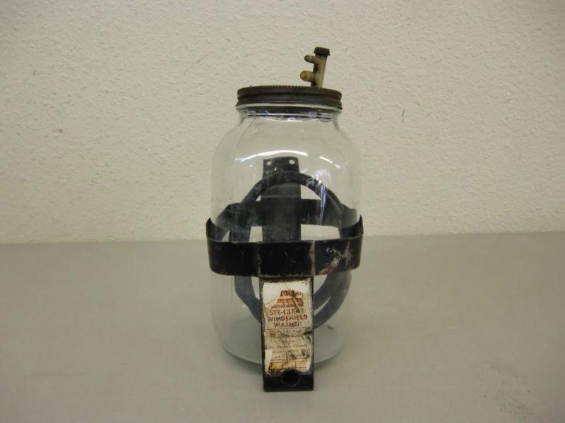 40's 50's Vintage Windshield Wiper Washer Jar Glass Bottle Fluid Pump Accessory , US $89.95, image 2