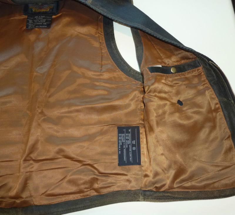 Harley Davidson Billings Distressed Brown Leather Medium Vest, US $185.00, image 5