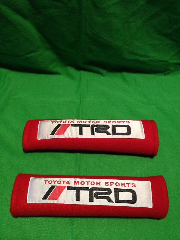 Toyota scion motor sports trd seat belt shoulder pads set of 2 in red
