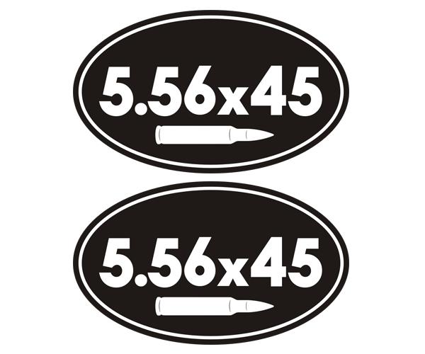 5.56 x 45 ammo can decal set 3"x1.8" oval rifle gun vinyl sticker zu1