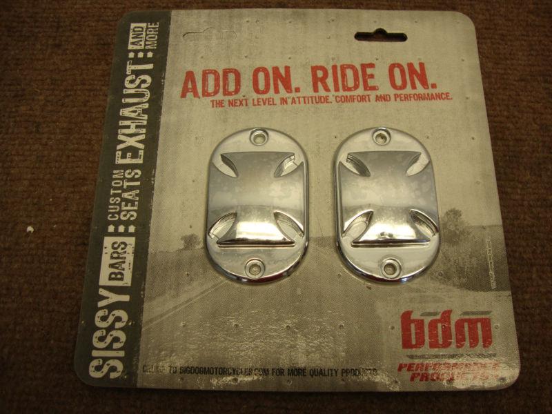 Big dog chrome maltese cross contour axle cap set 2008 pitbull custom bdm