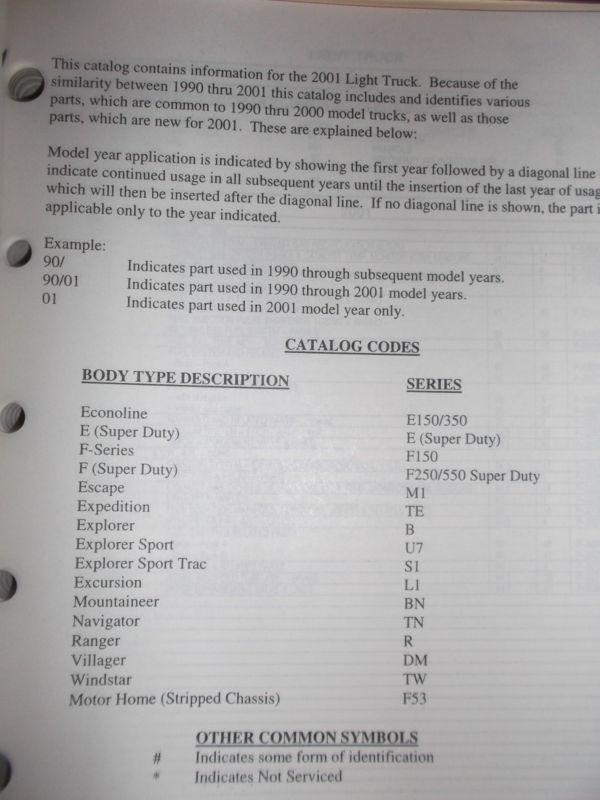 Sell 2001 Ford Trucks Parts Catalog Manual F150 F250 F350 Super Duty
