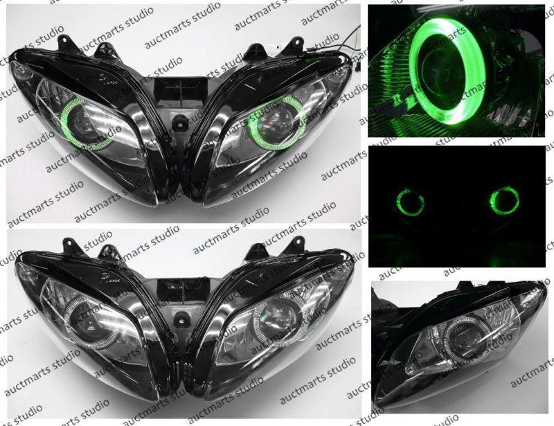 Yamaha yzf r1 2002-2003 halo angel eye projector bi-xenon headlamp green d