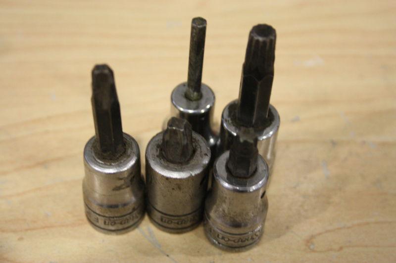 (5) snap on snapon wrench sockets socket bits mix lot