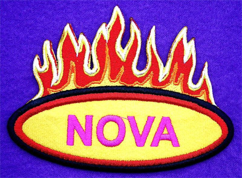 Nova  flames embroidered sew/iron on patch 