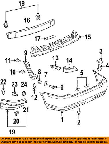 Toyota oem 5259102050 rear bumper-seal