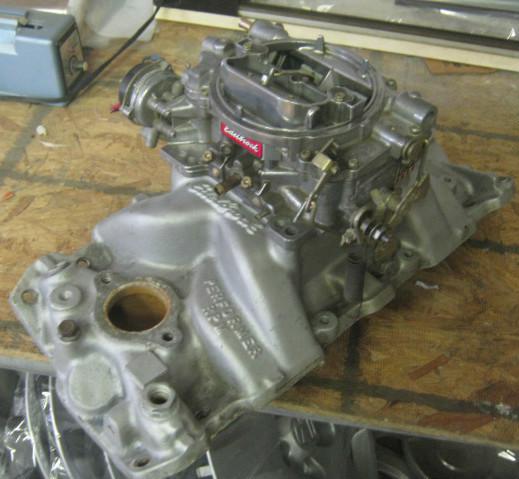 Edelbrock performer rpm intake and 1406 carburetor 600cfm sbc small block chevy