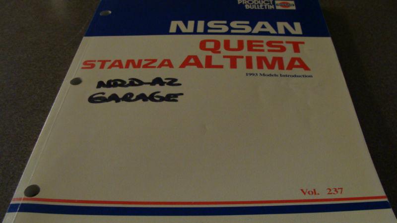 1993 nissan quest stanza altima 1993 poduct bulletin vol. 237