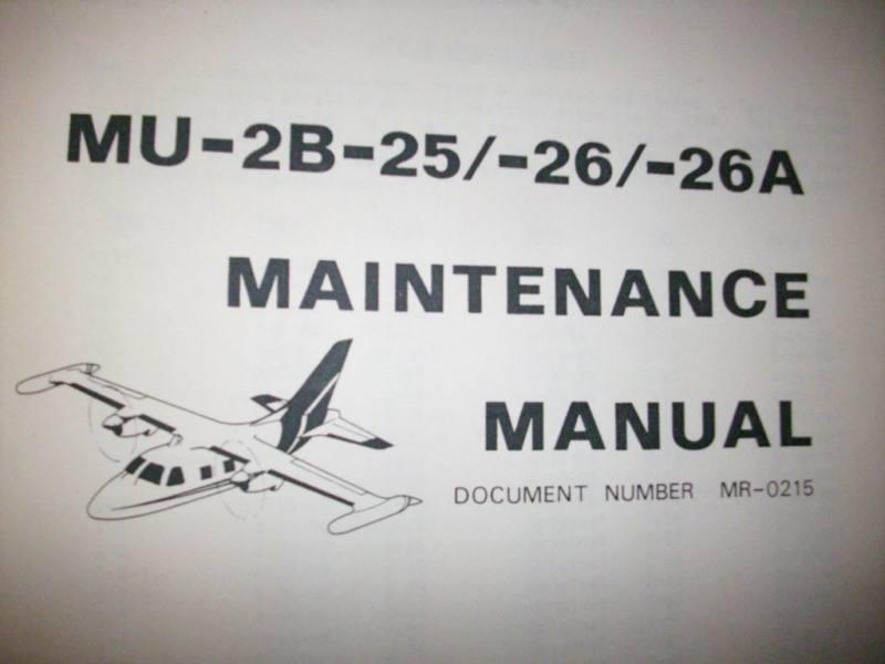 Mitsubishi mu-2b-25, mu-2b-26, mu-2b-26a service manual