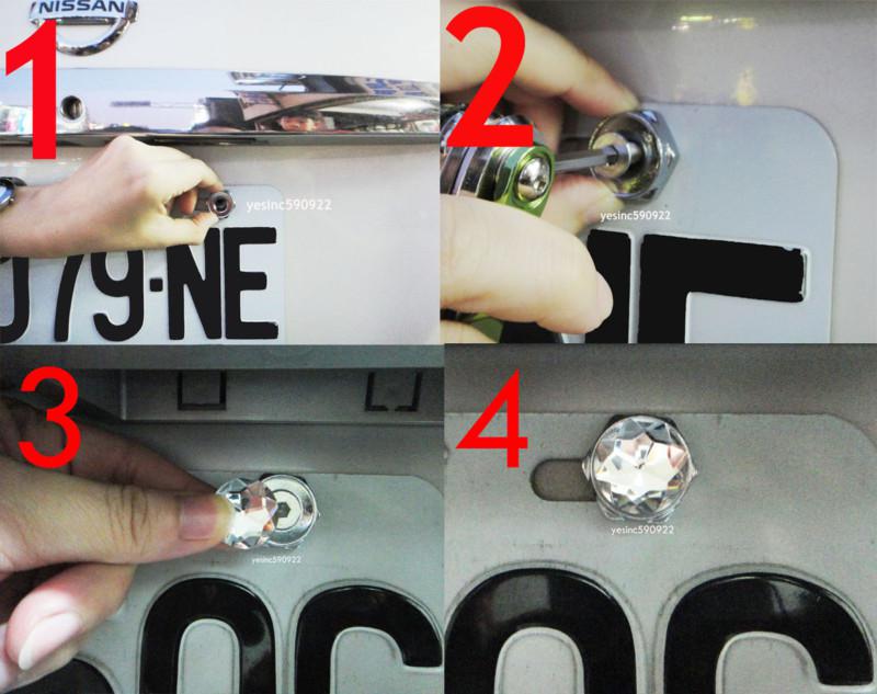 JEEP White Crystal License Plate Chrome Bolts Stainless Steel Screws 4Caps , US $14.99, image 4