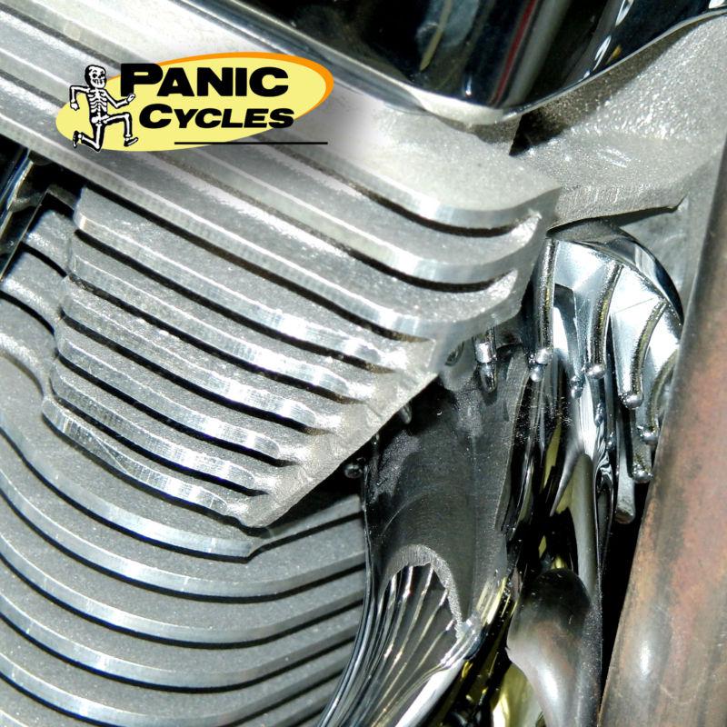 Shark teeth finned exhaust flange evo engines harley fl fx xl 1984 & up bobber