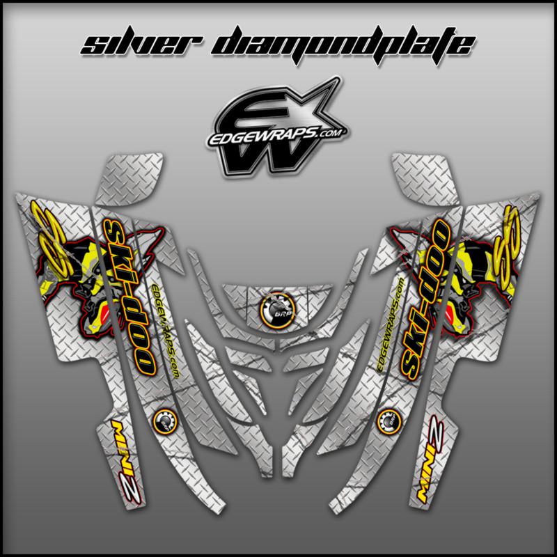 Ski doo mini z, 98-02 custom graphics kit -  silver diamondplate