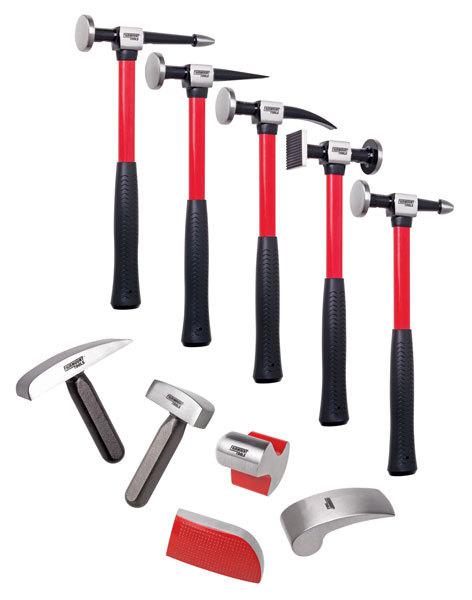 Fairmount tools 10 piece auto body hammer and dolly tool set fiberglass handles