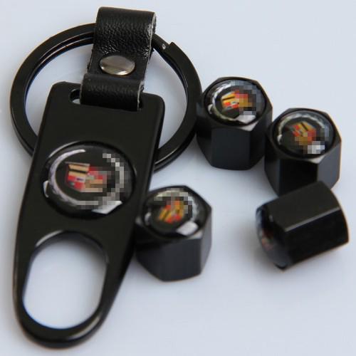Car wheel airtight tyre tire stem air valve cap 4 pcs/set fit cadillac black