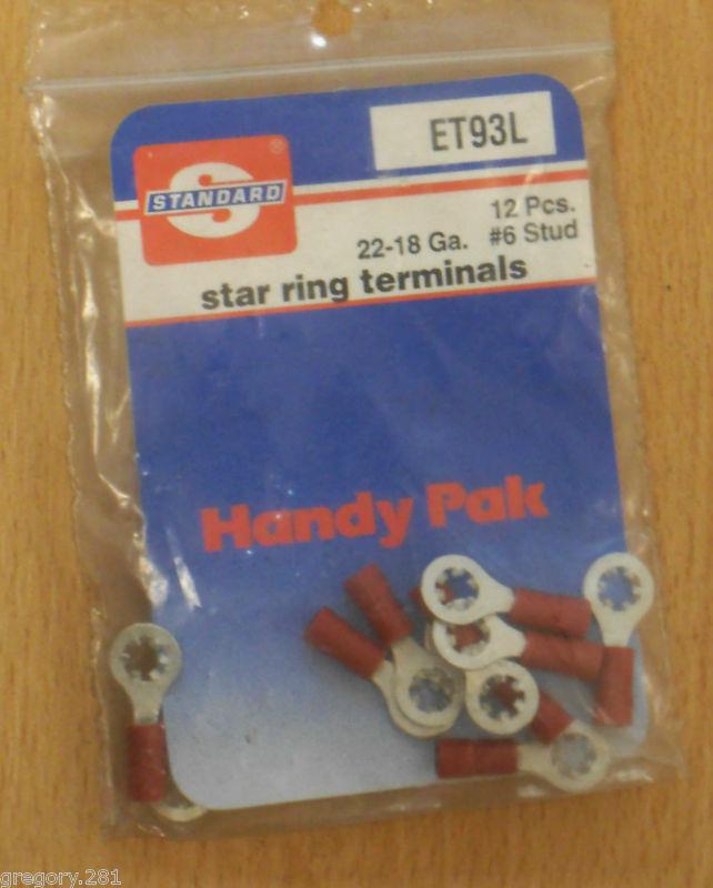 Standard brand et93l twelve (12) star ring terminals 22-18 ga. #6 stud new!