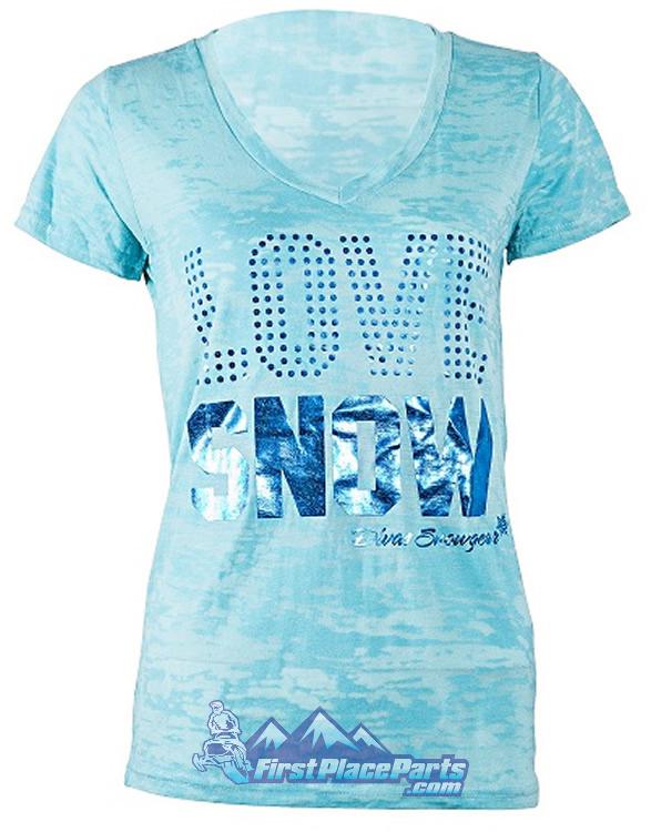 Divas love snow glam t-shirt ~ 2014 model ~size 2x-4x ~ 65% polyester/35% cotton