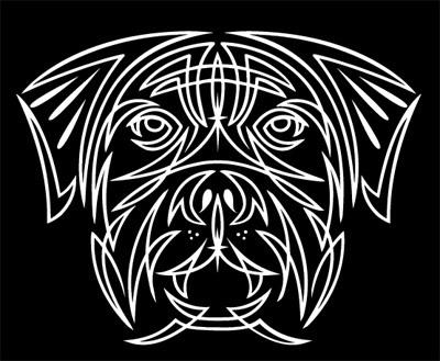 Rottweiler pinstriping decal - pinstripe sticker - dog
