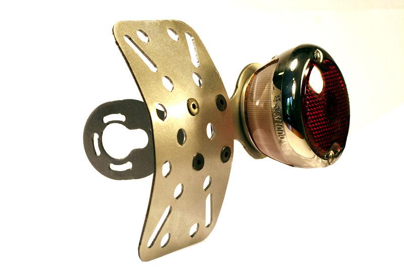 Motorcycle curved license plate bracket, any where mount, naked steel