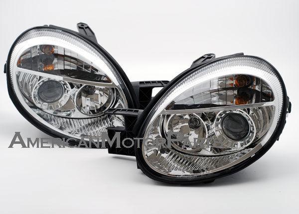 Depo pair euro style chrome projector headlight 03-06 dodge neon early body type