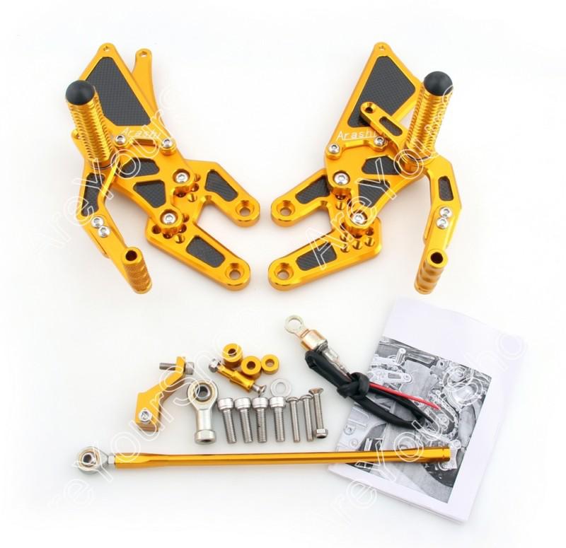 Rearset rear set footpegs adjustable with carbon fiber honda cbr 600 1000 rr g