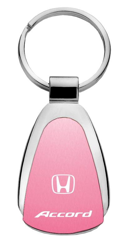 Honda accord pink tear drop metal key chain ring tag key fob logo lanyard