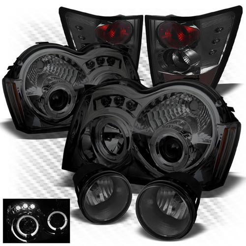 05-06 grand cherokee smoked pro headlights + tail lights + projector fog lights