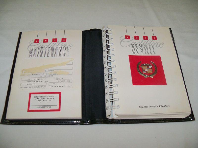 1992 cadillac deville owner manual 4/pc.set & black cadillac premium binder case