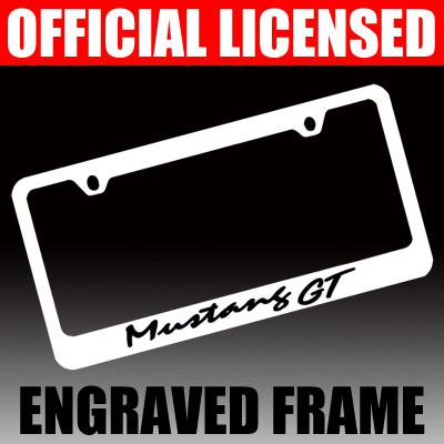 Ford mustang gt chrome license plate frame tag *script*