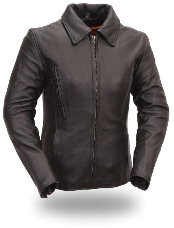  3/4 lenght hourglass ladies  leather jacket  fil129cfdz  & free pair of gloves