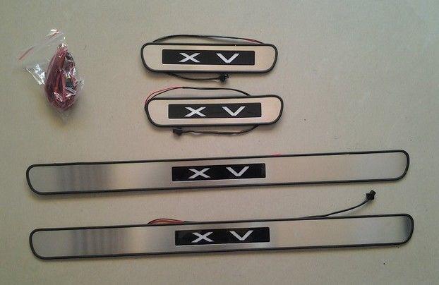 Subaru xv stainless door sill trim scuff plates protector led for 12-13