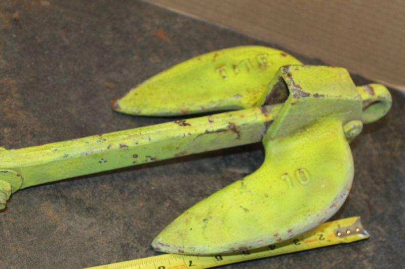 Vintage antique cast iron / forged steel boat anchor tite 10 nautical anchor