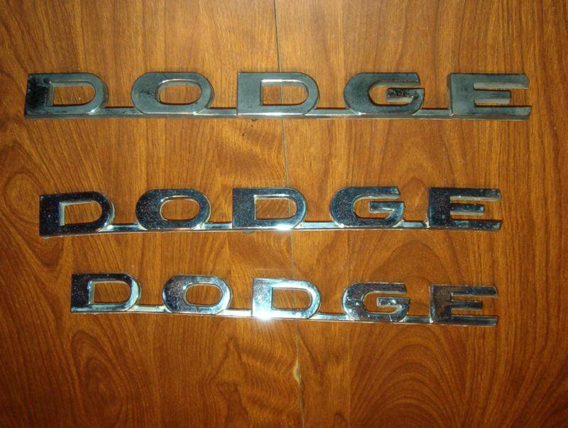 Dodge truck chrome fender scripts 1968 and other years lot of 3 items 